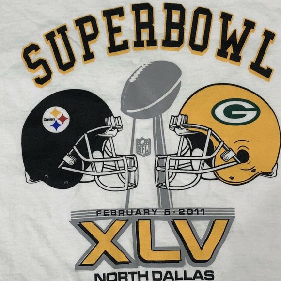 NFL Super Bowl XLV Shirt 45 Packers Steelers - Picture 4 of 6
